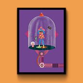 Meu projeto do curso - Ilustração flat com Photoshop - Robôs and the 60's. Artistic Drawing, Digital Drawing, and Traditional illustration project by Felipe Campos - 11.15.2020
