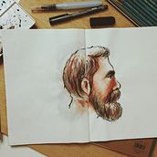 My project in Watercolor Portrait Sketchbook course. Drawing, Ink Illustration, Portrait Drawing, Sketchbook, Sketching, and Watercolor Painting project by Aw Sei Wei - 11.16.2020