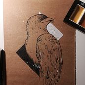 Totem animals, with ink and watercolor (shinny ones!). Traditional illustration project by Marie COQUILLART - 11.16.2020