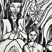 My project in Inking Techniques for Comics and Illustration course. Ink Illustration project by Maria Mörnerud - 03.23.2021