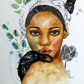 Mi Proyecto del curso: Retrato ilustrado en acuarela. Traditional illustration project by Vanessa Cabrera - 11.17.2020