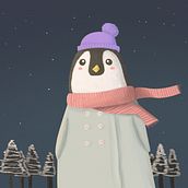 Pingüinito. Un proyecto de Ilustración tradicional, Ilustración digital y Pintura digital de Angel Kenai Reséndiz Rodríguez - 18.11.2020