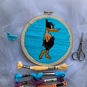 Duffy duck . Embroider project by Juana Valentina Castro - 11.18.2020