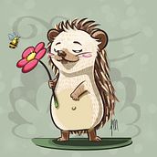 Sem chances de ficar ouriçado! 🦔🌷🐝. Un proyecto de Dibujo de Leonardo Moreira - 18.11.2020