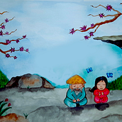 Meu projeto do curso: Ilustração em aquarela com influência japonesa. Fine Arts, and Watercolor Painting project by Bruna França - 11.22.2020