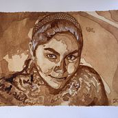 Retrato acuarela con cafe express . Watercolor Painting project by Yusef Rosales - 11.23.2020