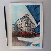 Meu projeto do curso: Desenho arquitetônico com aquarela e tinta. Un proyecto de Arquitectura, Arte urbano, Ilustración con tinta y Sketchbook de Ingrid Simões - 23.11.2020