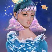 My project in Digital Fantasy Portraits with Photoshop course. Un proyecto de Animación 2D y Diseño de personajes 3D de Ilona Gromova - 24.11.2020