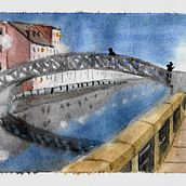 Naviglio Grande, Milano. Watercolor Painting project by Paola Dassori - 11.25.2020