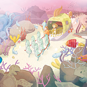 Um passeio no fundo do mar. Children's Illustration project by Gustavo Seabra - 11.27.2020
