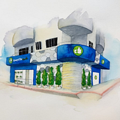 Meu projeto do curso: Desenho arquitetônico com aquarela e tinta. Un progetto di Pittura ad acquerello di Ella Bordoni Silva - 29.11.2020