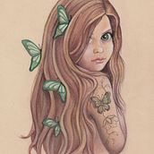 La niña que quería ser mariposa. Traditional illustration project by Nuria Turiel - 12.05.2020