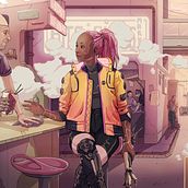 2nd place concurso oficial de ilustración de Cyberpunk 2077. Traditional illustration, and Digital Illustration project by Iida Kiela - 11.28.2020