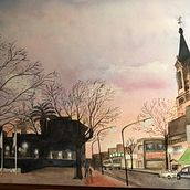 Atardecer en mi ciudad . Projekt z dziedziny  Rysunek artystyczny użytkownika Maria de las Mercedes Villagra - 28.11.2020
