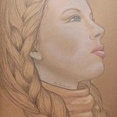 Pelirroja con trenzas al pastel . % Verónica Martín García tarafından hazırlanan Güzel sanatlar projesi - 11.30.2020