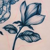 Mi Proyecto del curso: Tatuaje botánico con puntillismo. Projekt z dziedziny Concept art użytkownika Camila Rios - 29.11.2020