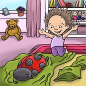 Lydia and Ladybird. Children's Illustration, Traditional illustration, Character Design, Digital Illustration, and Digital Drawing project by Santjie Potgieter - 11.29.2020