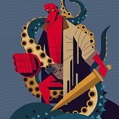 Hellboy. Comic, Traditional illustration, Digital Illustration, and Vector Illustration project by Ángel Svoboda - 11.30.2020