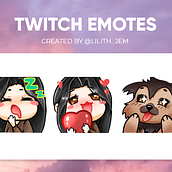 TWITCH EMOTES. Character Design, Graphic Design, and Traditional illustration project by Judith Engelhardt Moya - 11.30.2020