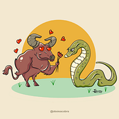 O Boi e a Cobra.. Un proyecto de Dibujo, Dibujo digital, Ilustración tradicional e Ilustración infantil de Antonio Sandro Silva Lima - 02.12.2020