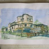 Old building in Pune, MH, India - project in Architectural Sketching with Watercolor and Ink course. Architectural Illustration, and Watercolor Painting project by Kaustubh Ghanekar - 12.02.2020