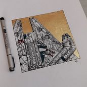 Millennium Falcon. Projekt z dziedziny Trad, c i jna ilustracja użytkownika Agustín Servín - 08.06.2020