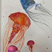 Jelly fish watercolor painting. Watercolor Painting project by Sara Qadry - 12.03.2020
