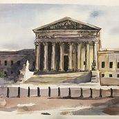 Architectural Sketching with Watercolor and Ink. Architectural Illustration, and Watercolor Painting project by ElRey - 12.03.2020