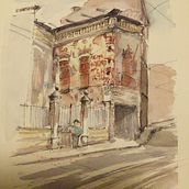 My project in Architectural Sketching with Watercolor and Ink course. 2D Animation project by Colin - 12.17.2020