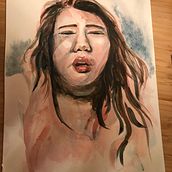 My project in Artistic Portrait with Watercolors course . Lukisan Cat Air, Dan Menggambar Potret proyek oleh Marie Lindström Kapur - 12.08.2020