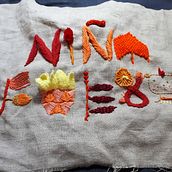 My project in Introduction to Raised Embroidery course. Bordado projeto de Genny Landreville - 08.12.2020