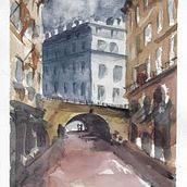 Mi Proyecto del curso: Representación arquitectónica en acuarela Ein Projekt aus dem Bereich Aquarellmalerei von Leticia Saá - 08.12.2020