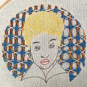 Embroidreaming: retrato tomado de una fotografía de revista.. Bordado projeto de landgravek - 08.12.2020