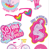 Freelance-Diseño de Stickers Fundación Niñas Sin Miedo. Een project van Traditionele illustratie van Sofia Ramos Tovar - 09.12.2020