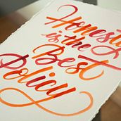 Lámina con caligrafía itálica con brush pen y acuarela.. Calligraph project by Javier Piñol - 11.20.2020