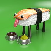 Nigiri de Salmón. Een project van 3D y 3D-karakterontwerp van Rafael Rojo - 10.12.2020