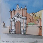 Porta Marina - Recanati - Italia. Watercolor Painting project by Pablo Lozano - 12.11.2020