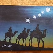 The Night Travel of the 3 Kings. Acr, lic Painting, Painting, and Portrait Drawing project by Juancarlo Diaz Cintron - 12.13.2020