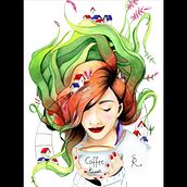 Coffee Time. Técnicas de acuarela para ilustraciones de ensueño. Traditional illustration, and Watercolor Painting project by sruizg83 - 01.10.2021