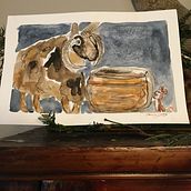 Ancient Israeli sheep and mice: A Creative Exploration course. Watercolor Painting project by Melinda Manuel - 12.13.2020