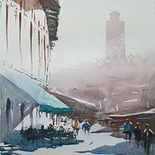 Mi Proyecto del curso: Paisajes urbanos en acuarela. Architecture, and Watercolor Painting project by Emerson Mena - 12.13.2020