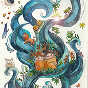 My project in Watercolor Techniques for Dreamlike Illustrations course. Een project van Aquarelschilderen van Marijjo Dumagat - 14.12.2020