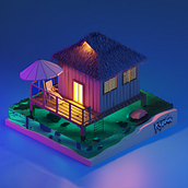 Night Bungalow . 3D project by Jonas Gomes - 12.14.2020