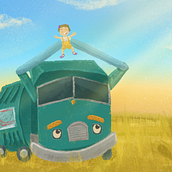 Nina e o Zé Coleta. Ilustração tradicional, Ilustração digital e Ilustração infantil projeto de gferraciolli - 14.12.2020