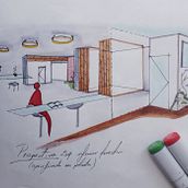 Montse Azcárate Proyecto del curso: Cafetería y librería . Architecture, Drawing, Pencil Drawing, Design, and Architectural Illustration project by Montserrat Azcárate - 12.18.2020
