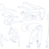 Exercício de gestual em estilo cartunizado. Figure Drawing, and Digital Illustration project by cecilia - 12.16.2020