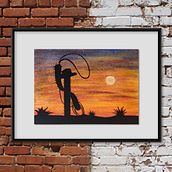 Picture of layers Cactus-Cowboy. Painting, and Paper Craft project by Olesya Plusheroid - 04.04.2020