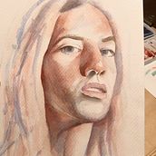 Meu projeto do curso: Retrato artístico em aquarela. Projekt z dziedziny  Manager art, st i czn użytkownika hubert_deharo - 17.12.2020