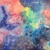 Técnicas modernas de acuarela: Un encuentro de las Tres Marias y Estrella del Norte. Een project van Aquarelschilderen van Дарья Захарова - 18.12.2020