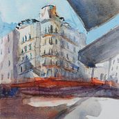 Mi Proyecto del curso: Dibujo arquitectónico con acuarela y tinta. Architecture, Fine Arts, Drawing, Artistic Drawing, Character Design, and Traditional illustration project by Martín Cru Álvarez - 12.19.2020